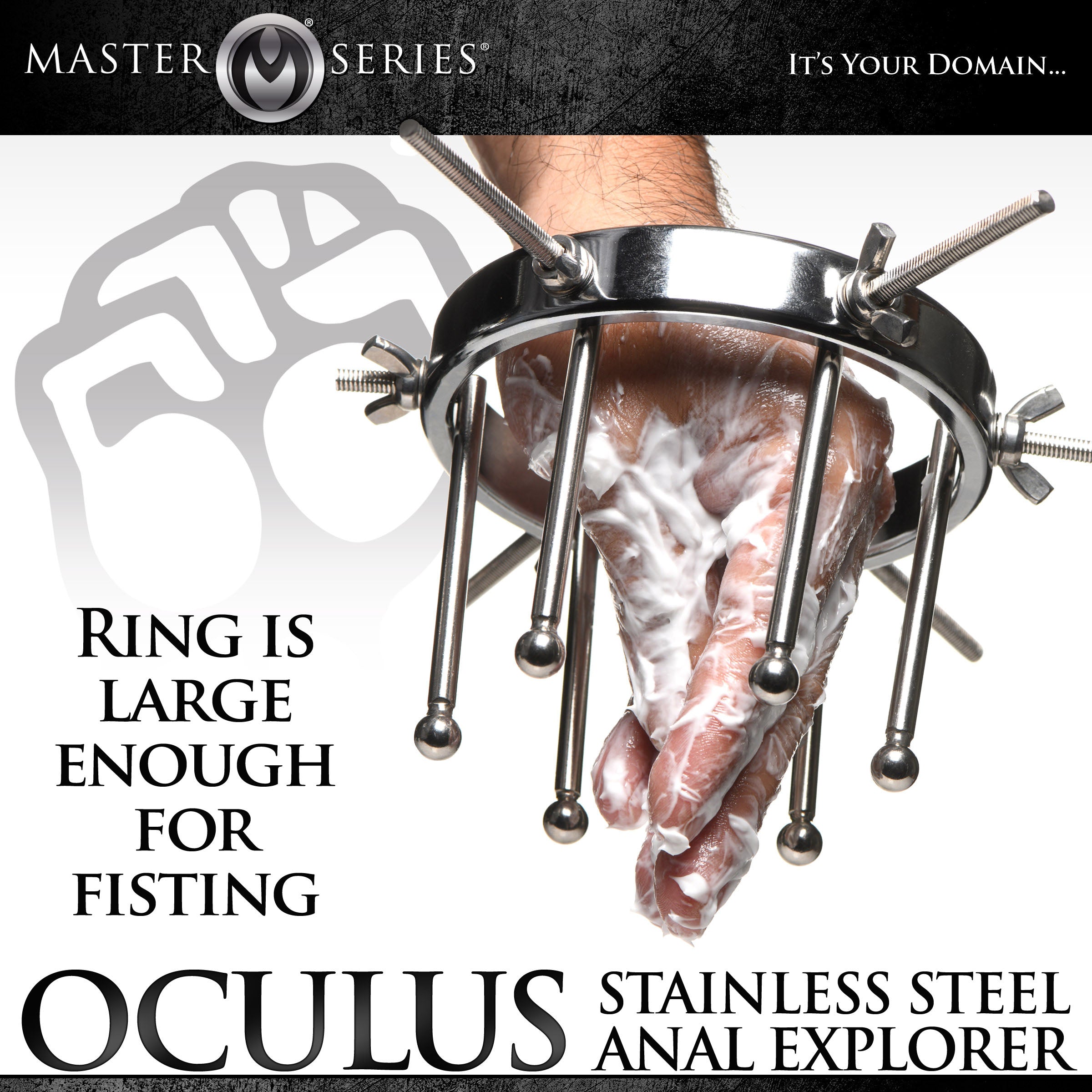Master Series Oculus Stainless Steel Anal Explorer Grey