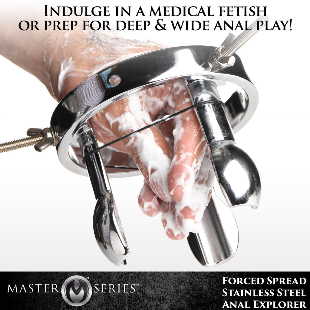 Master Series Forced Spread Stainless Steel Anal Explorer Grey