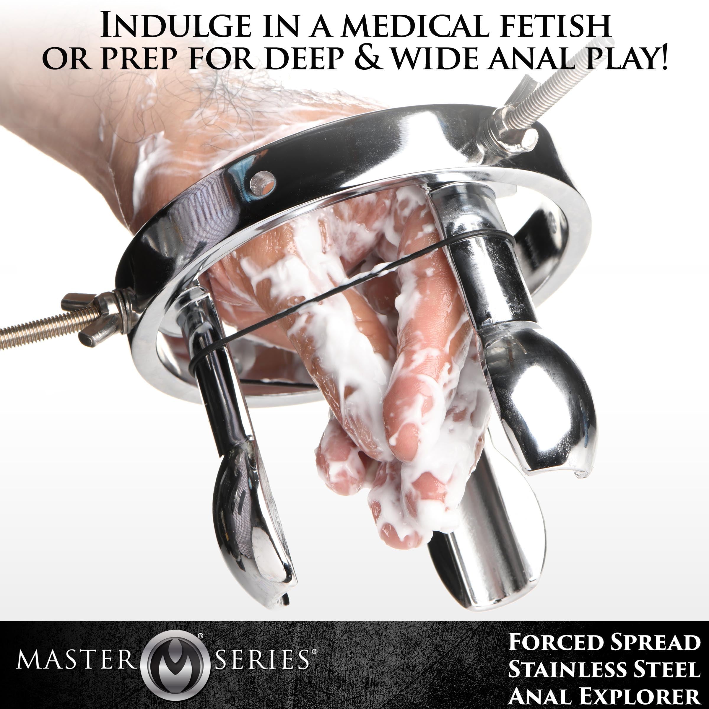 Master Series Forced Spread Stainless Steel Anal Explorer Grey