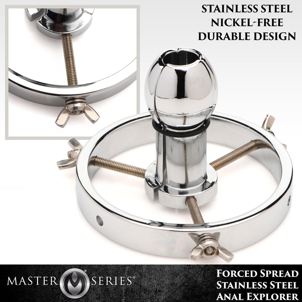 Master Series Forced Spread Stainless Steel Anal Explorer Grey