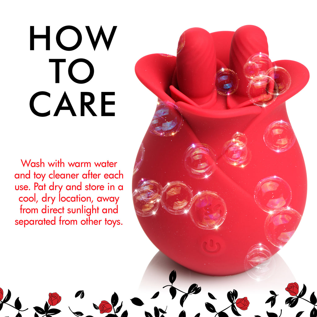Bloomgasm 10X Fondle Massaging Rose Silicone Clit Stimulators Red