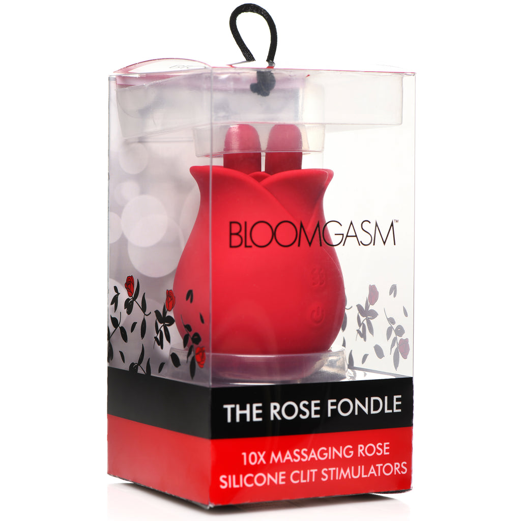 Bloomgasm 10X Fondle Massaging Rose Silicone Clit Stimulators Red