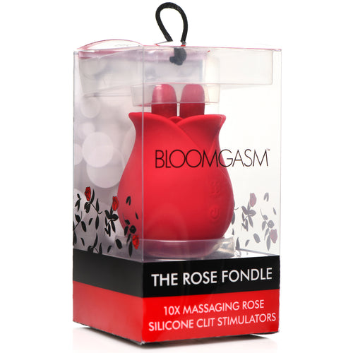 Bloomgasm 10X Fondle Massaging Rose Silicone Clit Stimulators Red