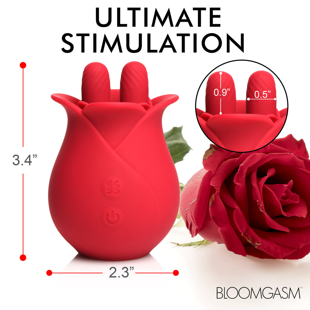 Bloomgasm 10X Fondle Massaging Rose Silicone Clit Stimulators Red