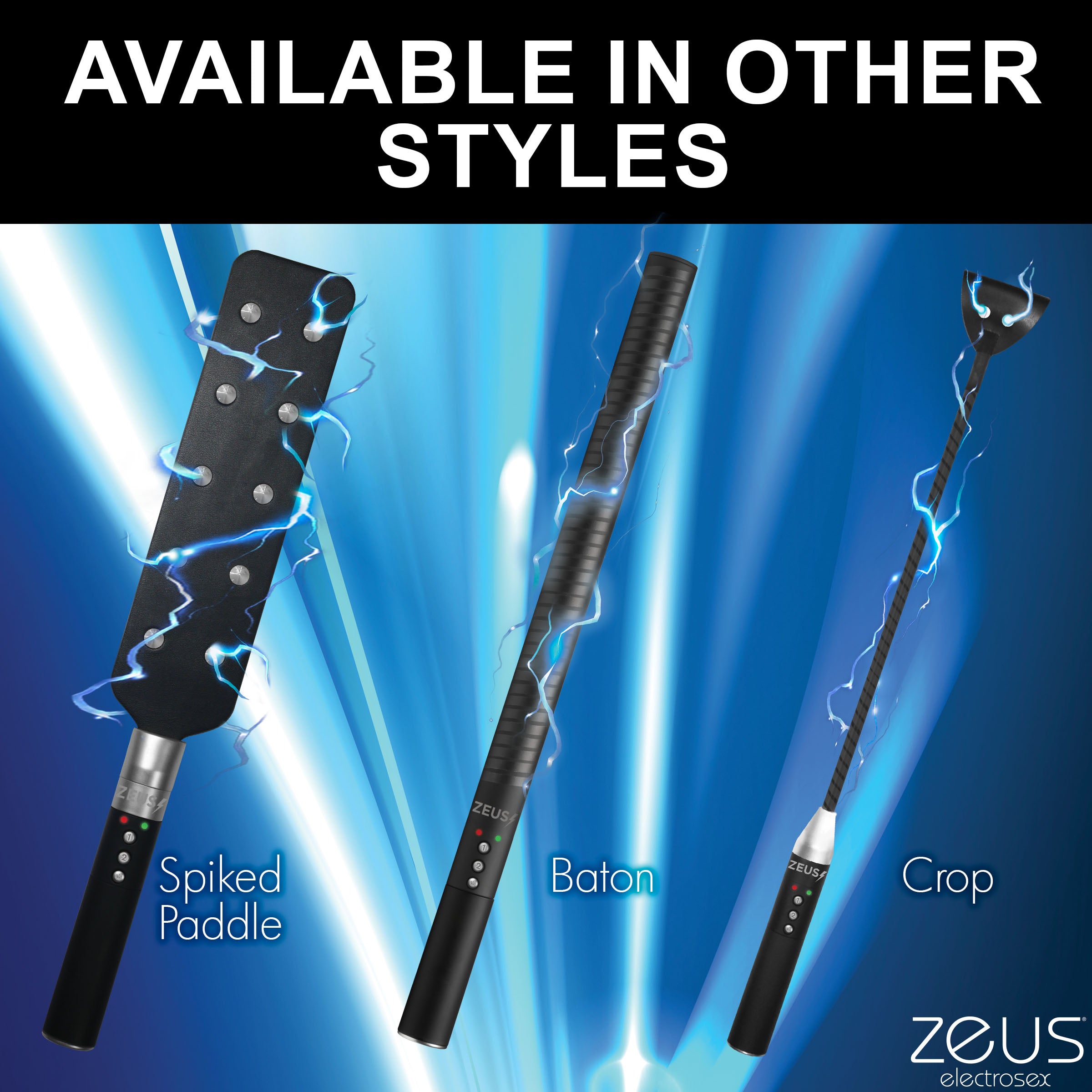 Zeus Electrosex E-stim Spiked Paddle Black