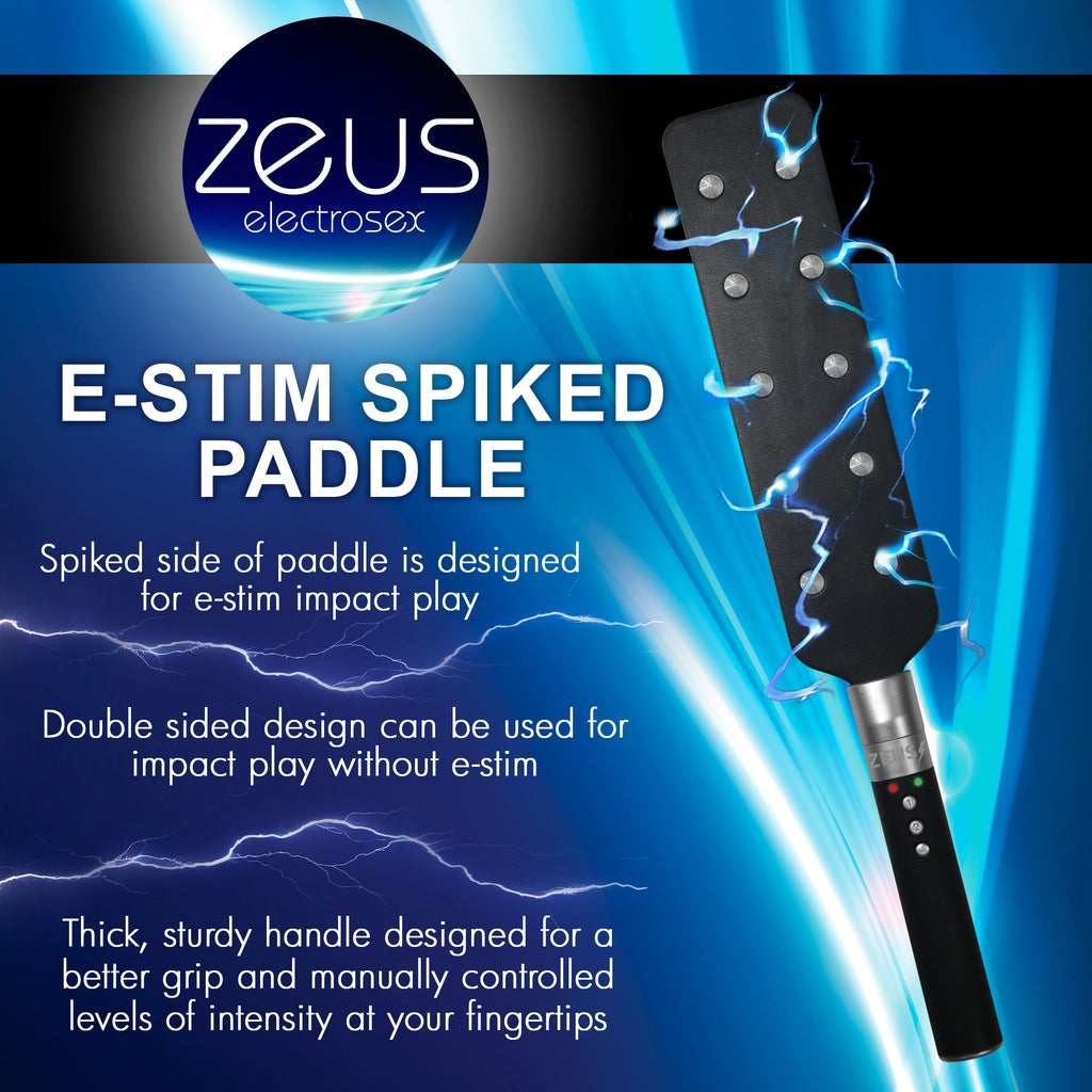 Zeus Electrosex E-stim Spiked Paddle Black