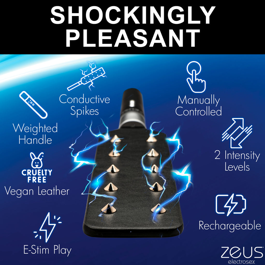 Zeus Electrosex E-stim Spiked Paddle Black