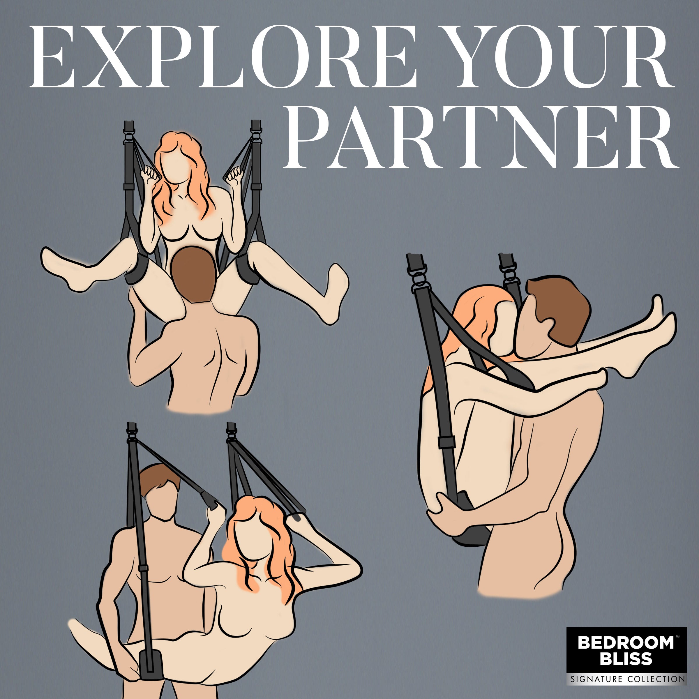 Bedroom Bliss Signature Collection Lover's Door Swing Black