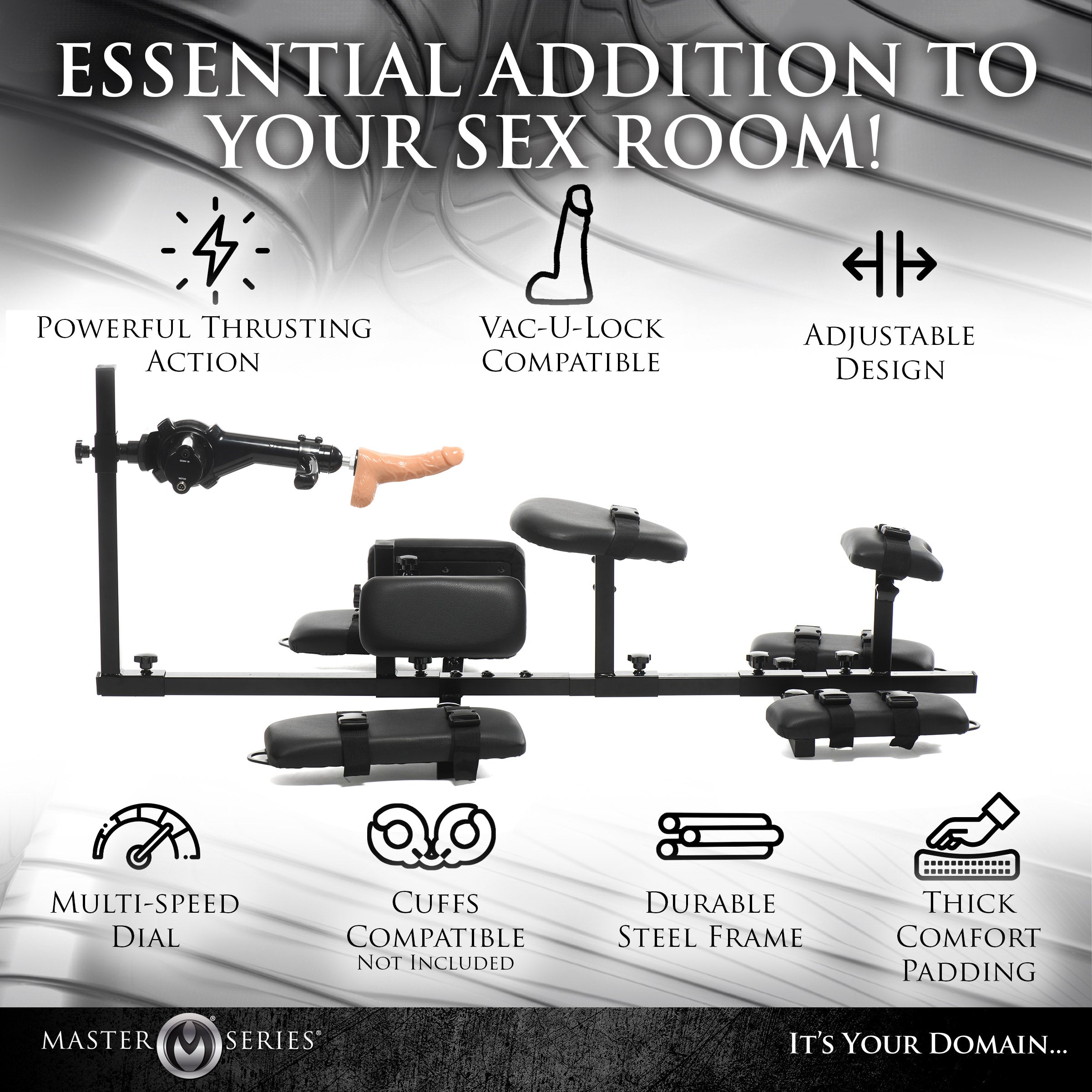 Master Series Subversion Deluxe Stockade with Sex Machine Black