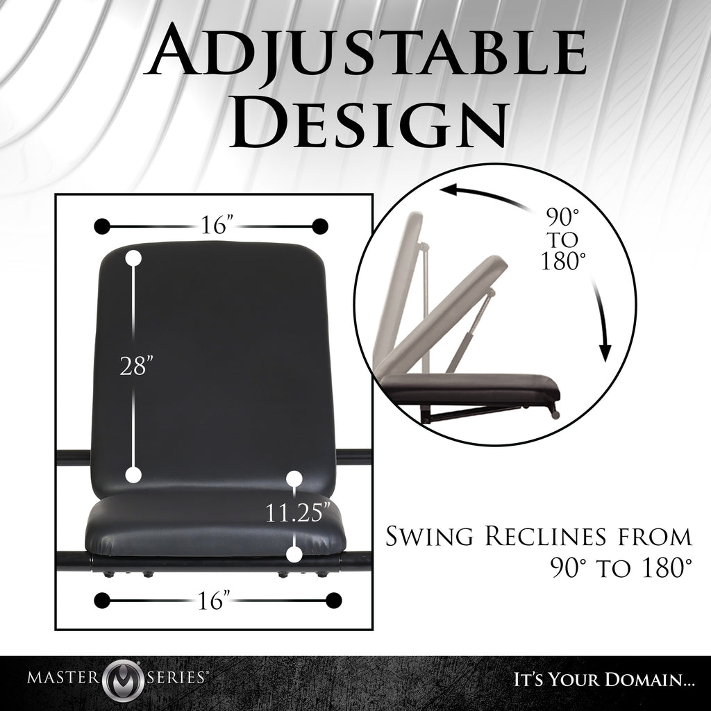 Master Series Throne Adjustable Sex Swing with Stand Black