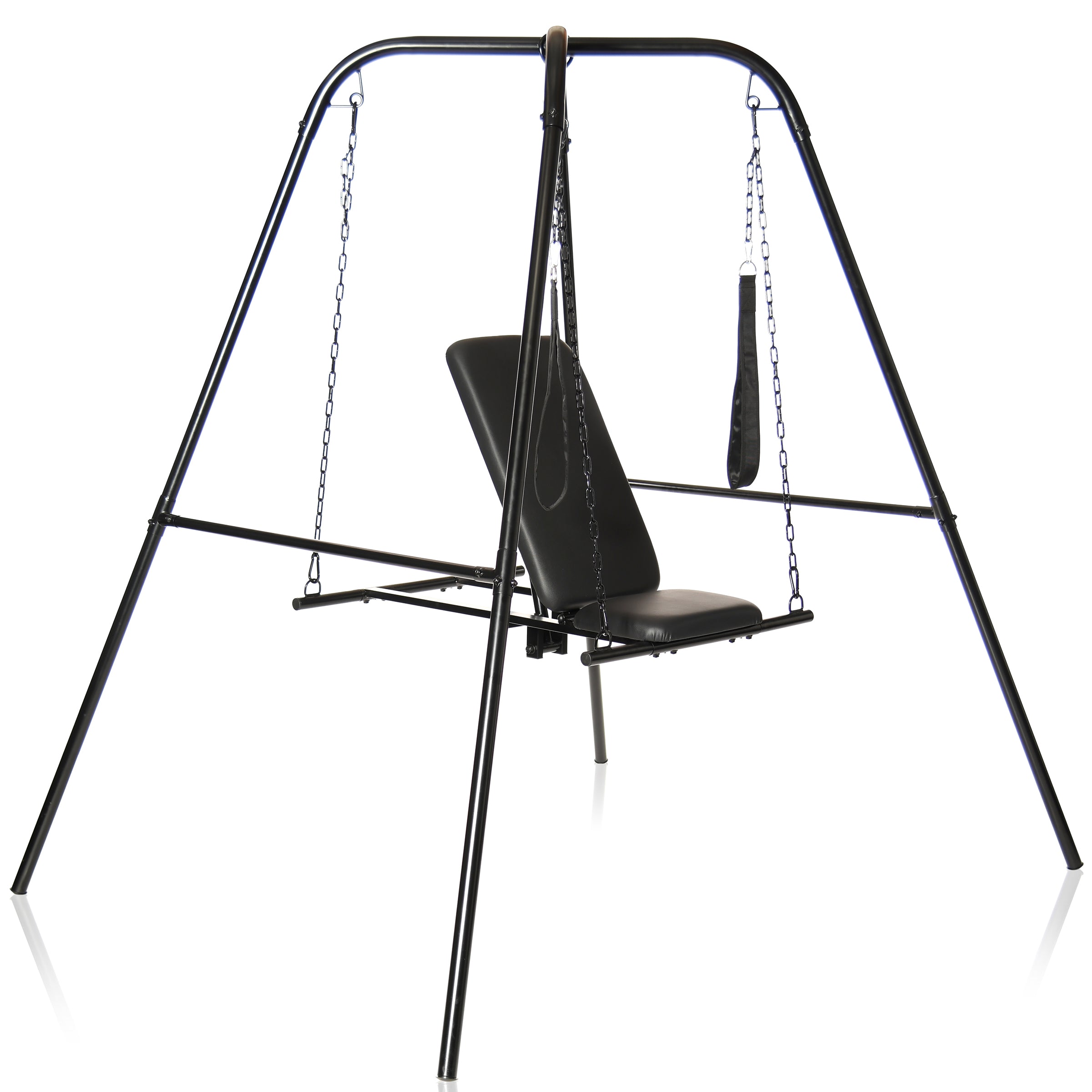 Master Series Throne Adjustable Sex Swing with Stand Black