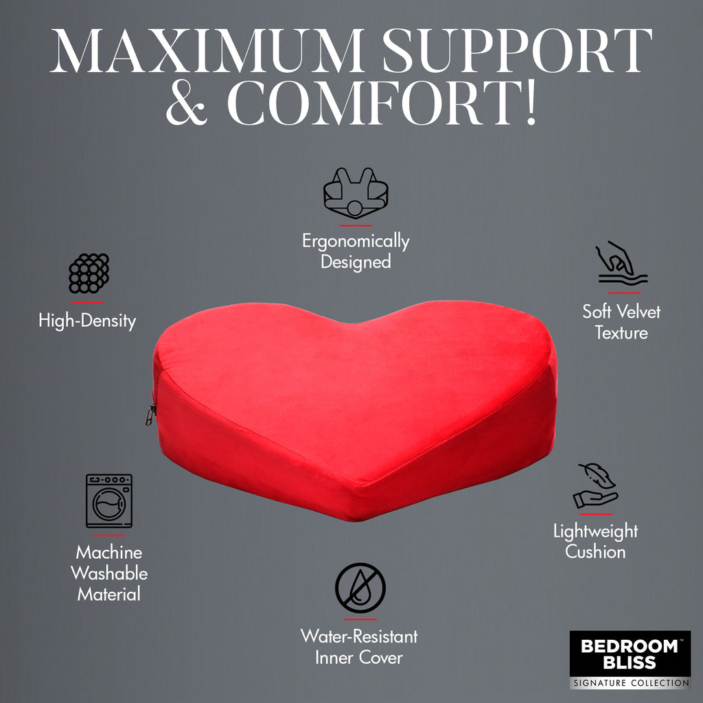 Bedroom Bliss Signature Collection Heart Pillow Red