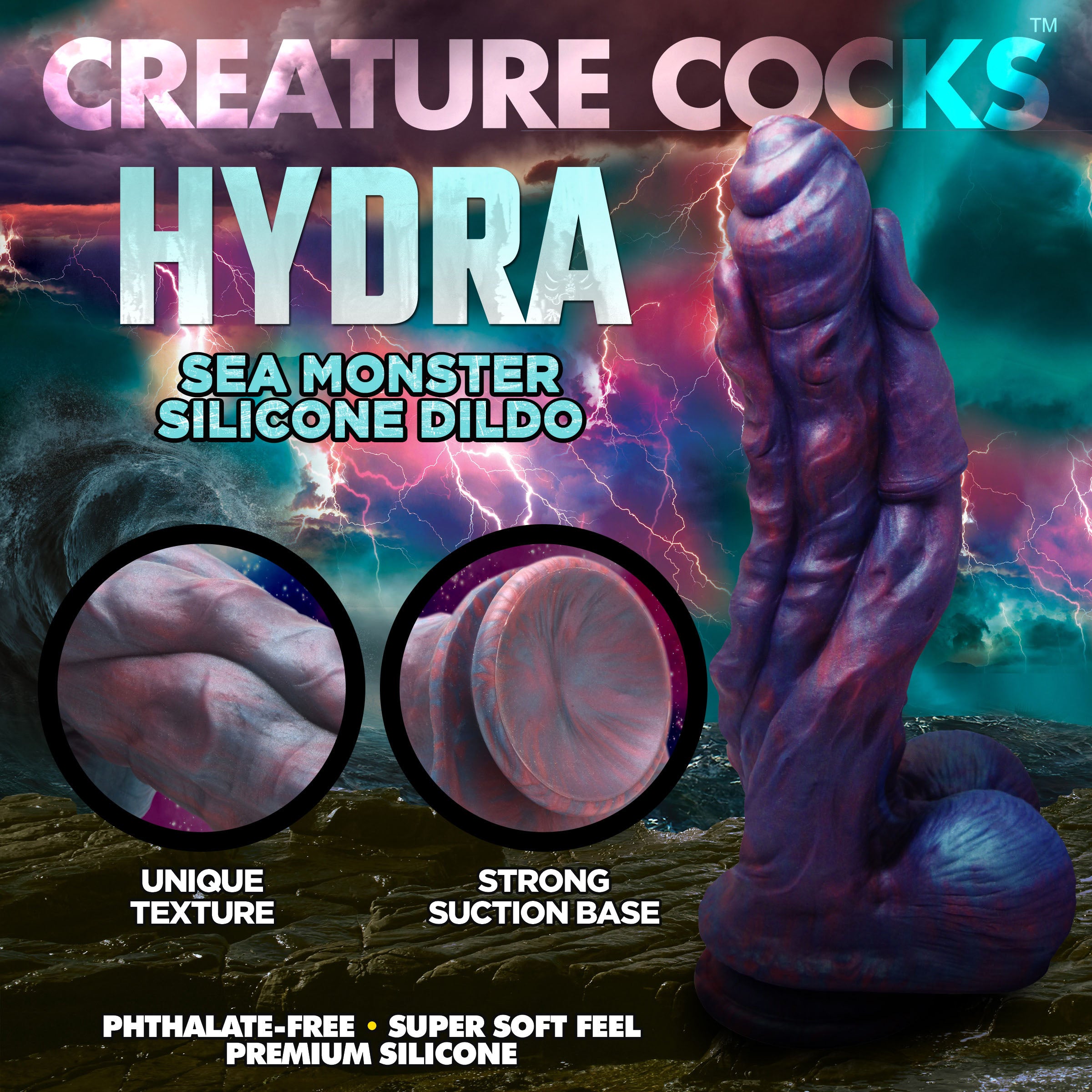 Creature Cocks Hydra Sea Monster Silicone Dildo Multi