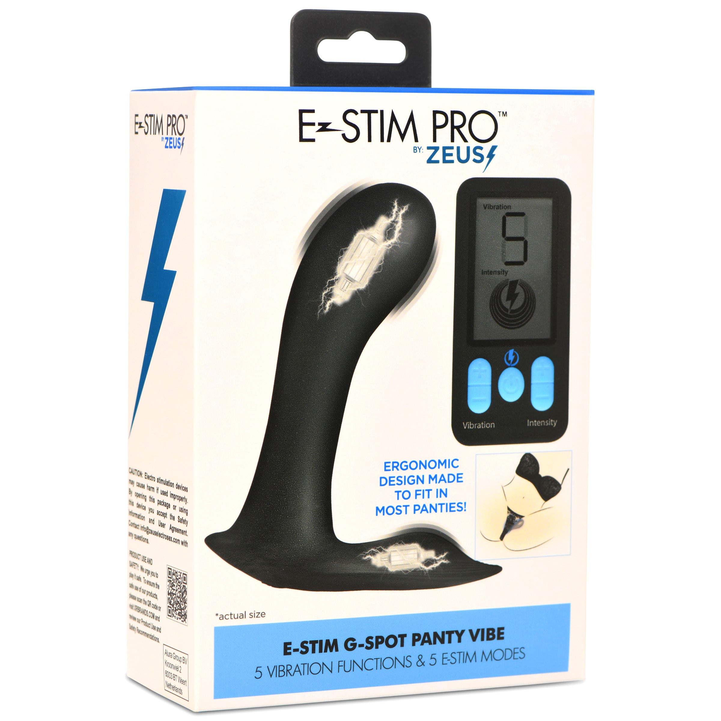 Zeus Electrosex E-Stim G-Spot Silicone Panty Vibe Black