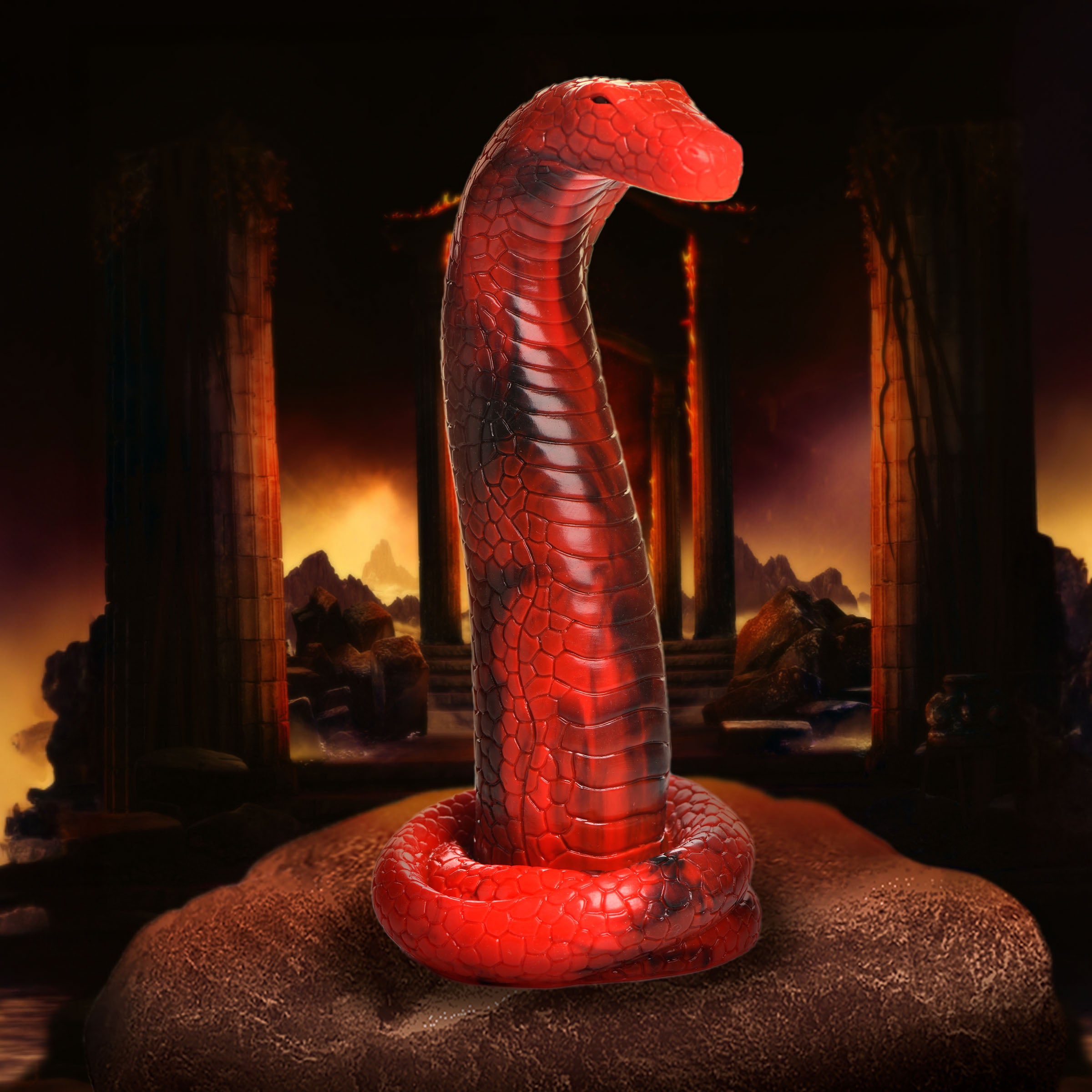 Creature Cocks King Cobra Silicone Dildo Red
