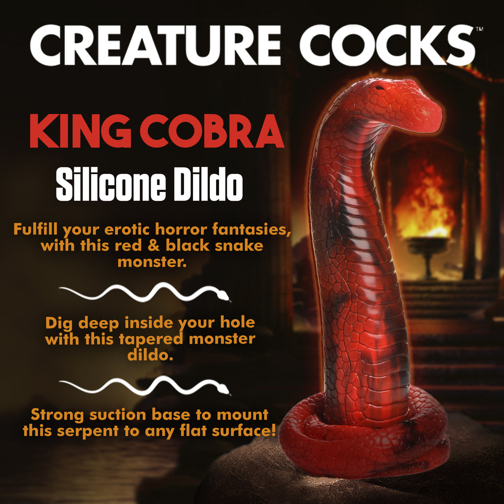 Creature Cocks King Cobra Silicone Dildo Red