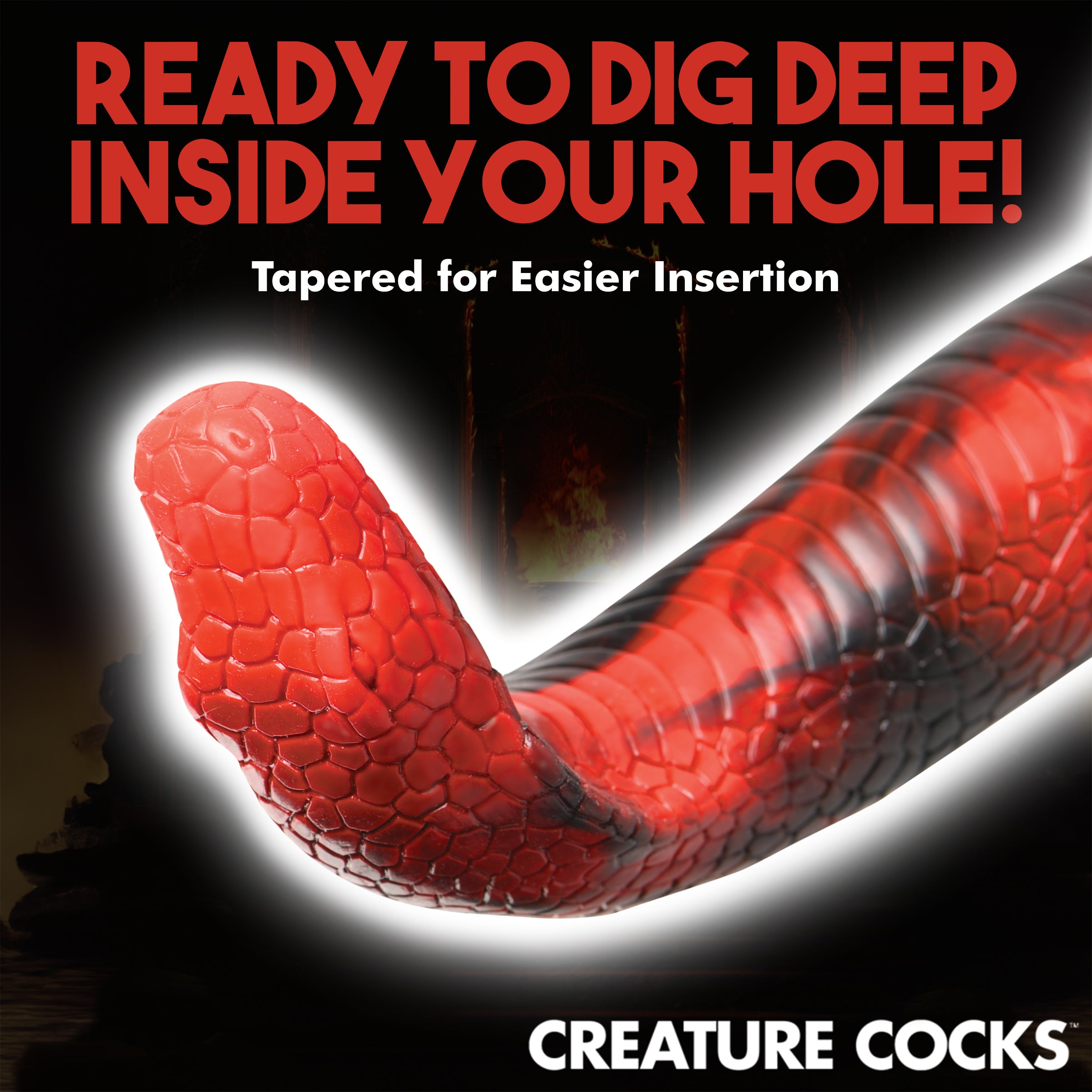 Creature Cocks King Cobra Silicone Dildo Red