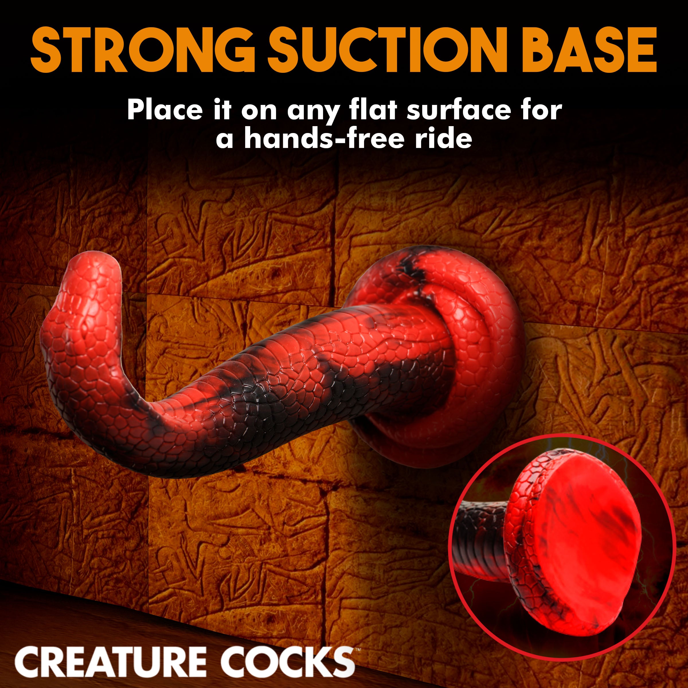 Creature Cocks King Cobra Silicone Dildo Red
