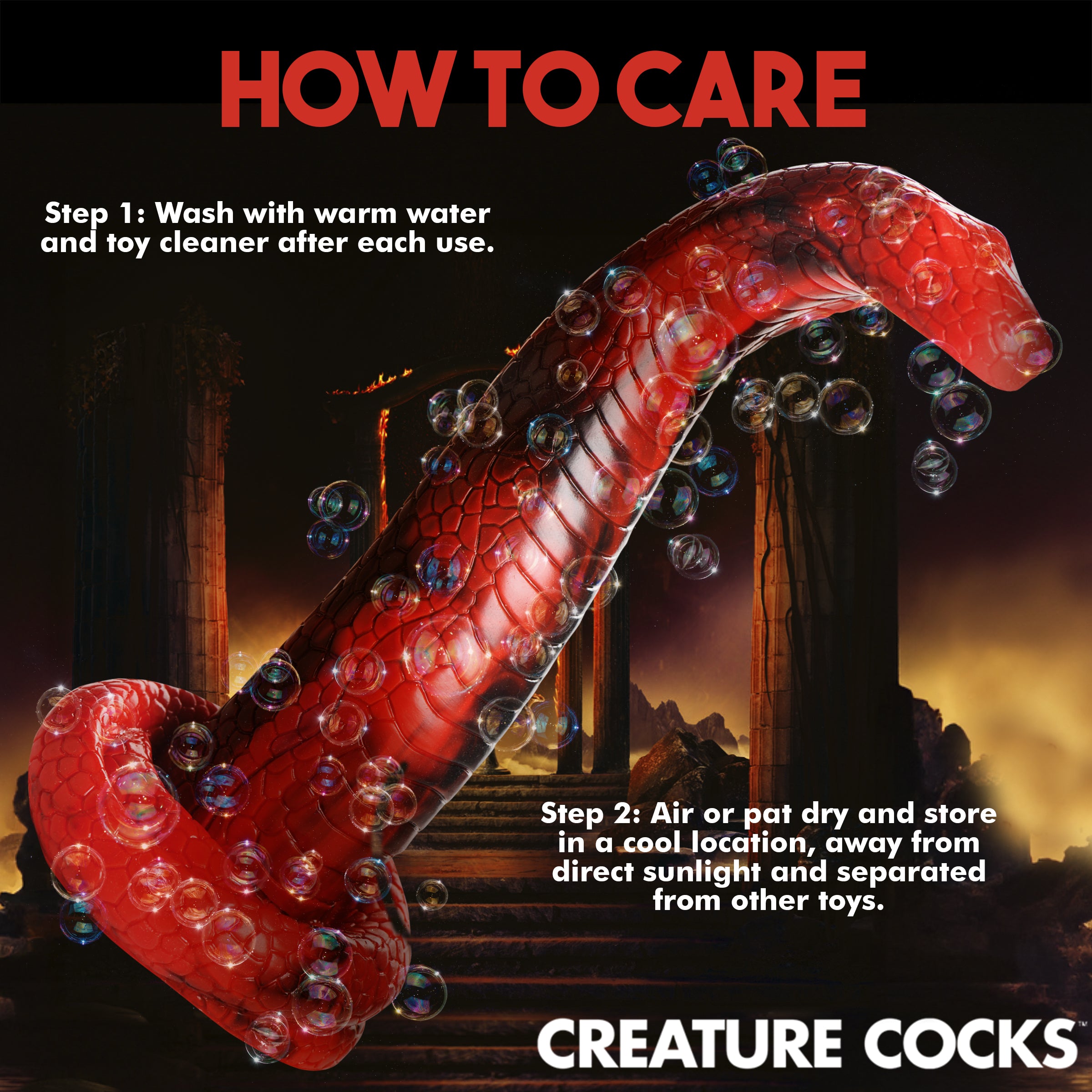 Creature Cocks King Cobra Silicone Dildo Red