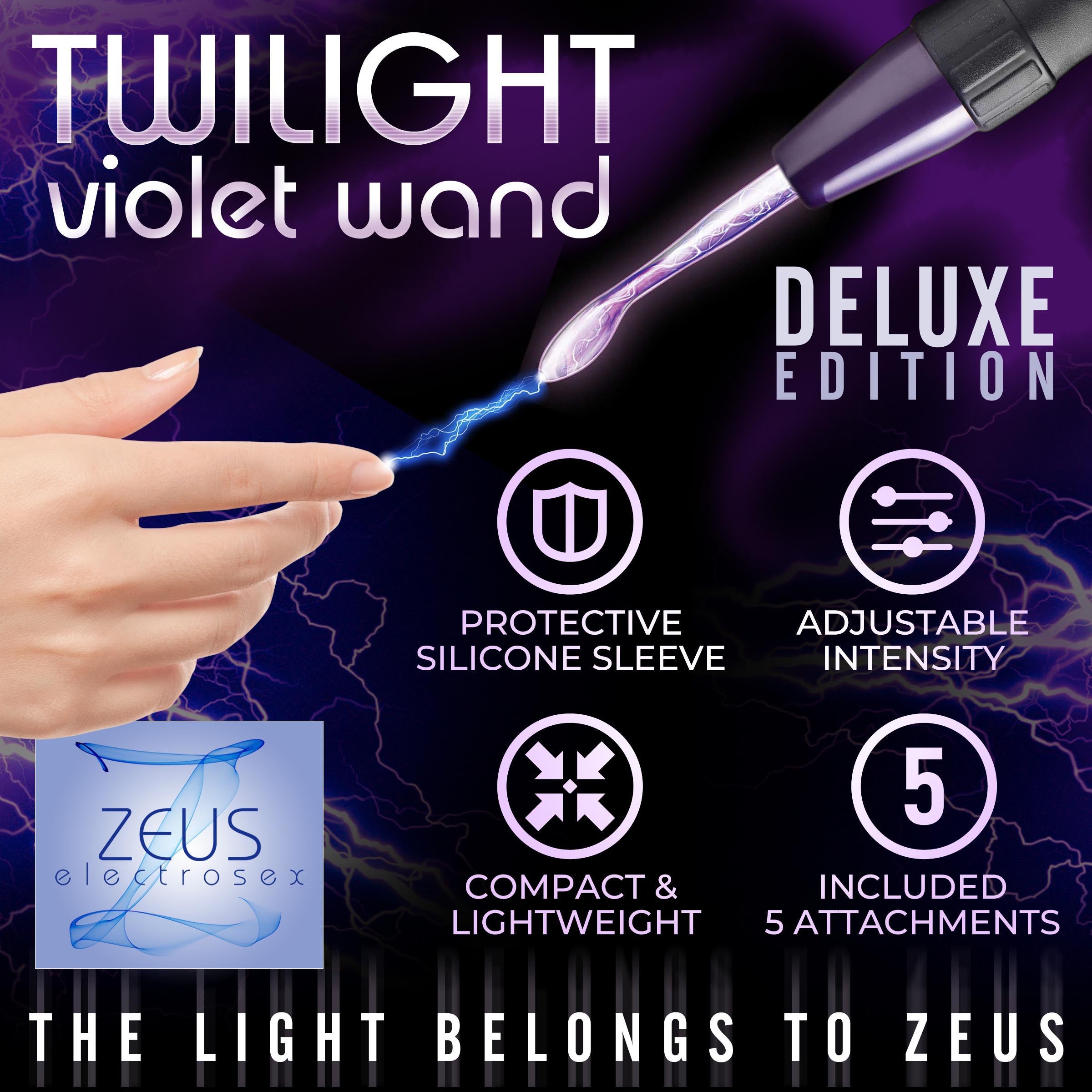 Zeus Electrosex Ultra Neo Violet Wand 10 Piece Set Multi