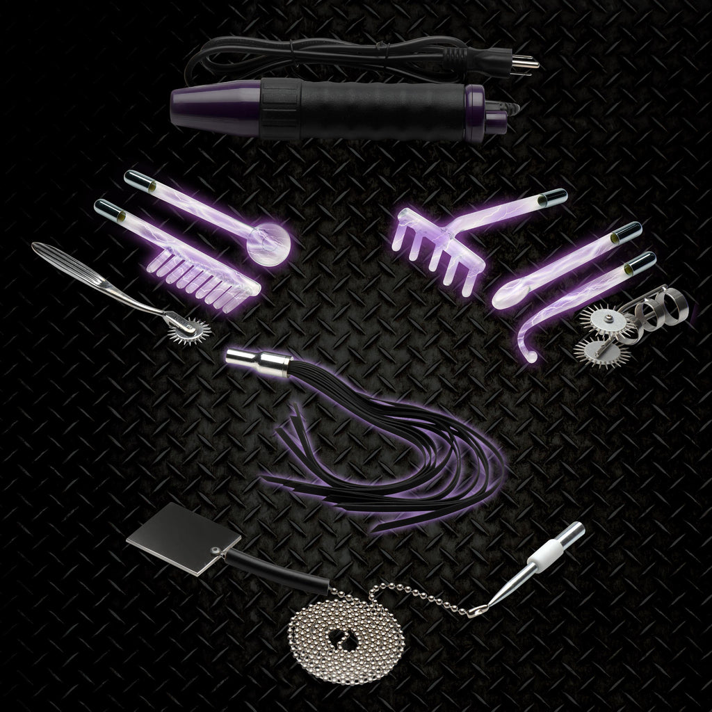 Zeus Electrosex Ultra Neo Violet Wand 10 Piece Set Multi