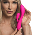 Bang! 10X Flexible Silicone Rabbit Vibrator - Pink Pink