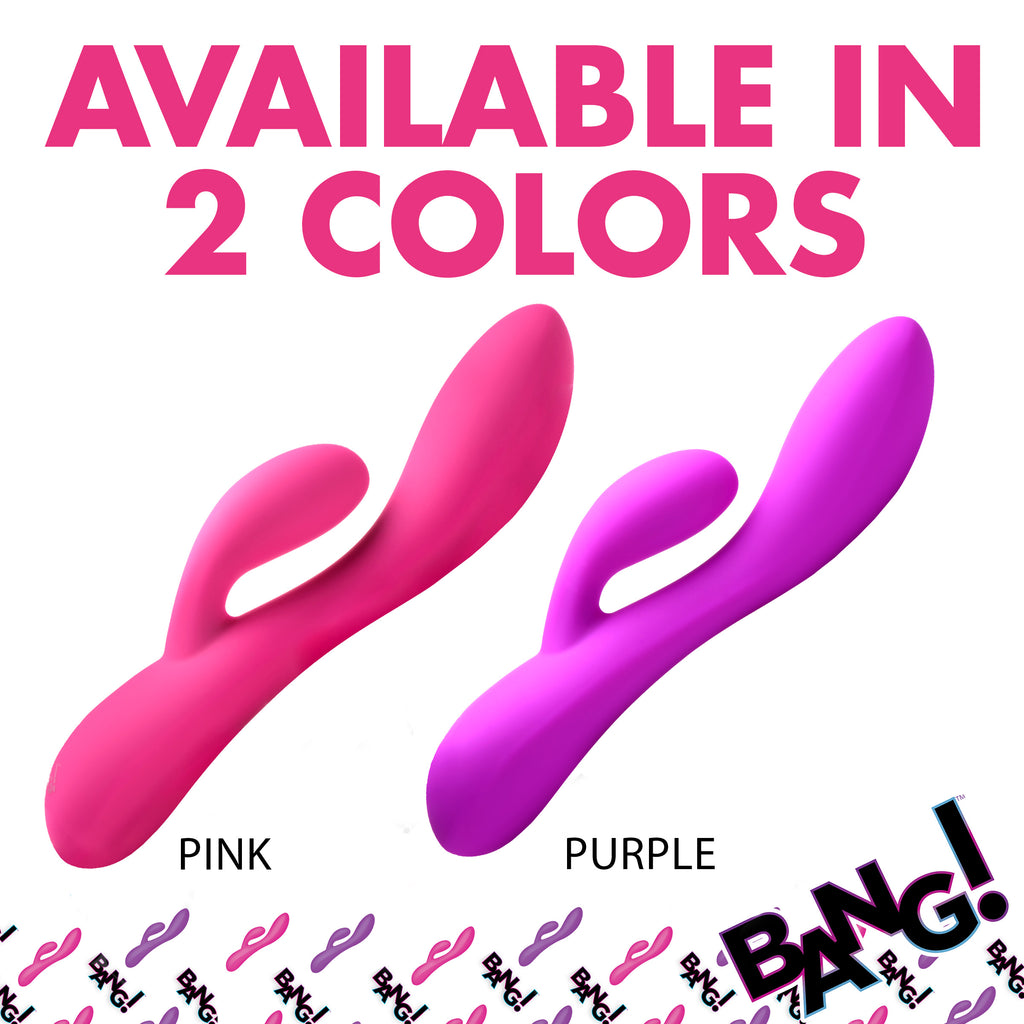 Bang! 10X Flexible Silicone Rabbit Vibrator - Pink Pink