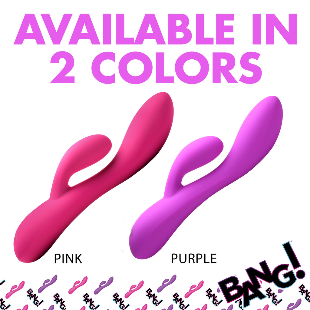 Bang! 10X Flexible Silicone Rabbit Vibrator - Pink Purple