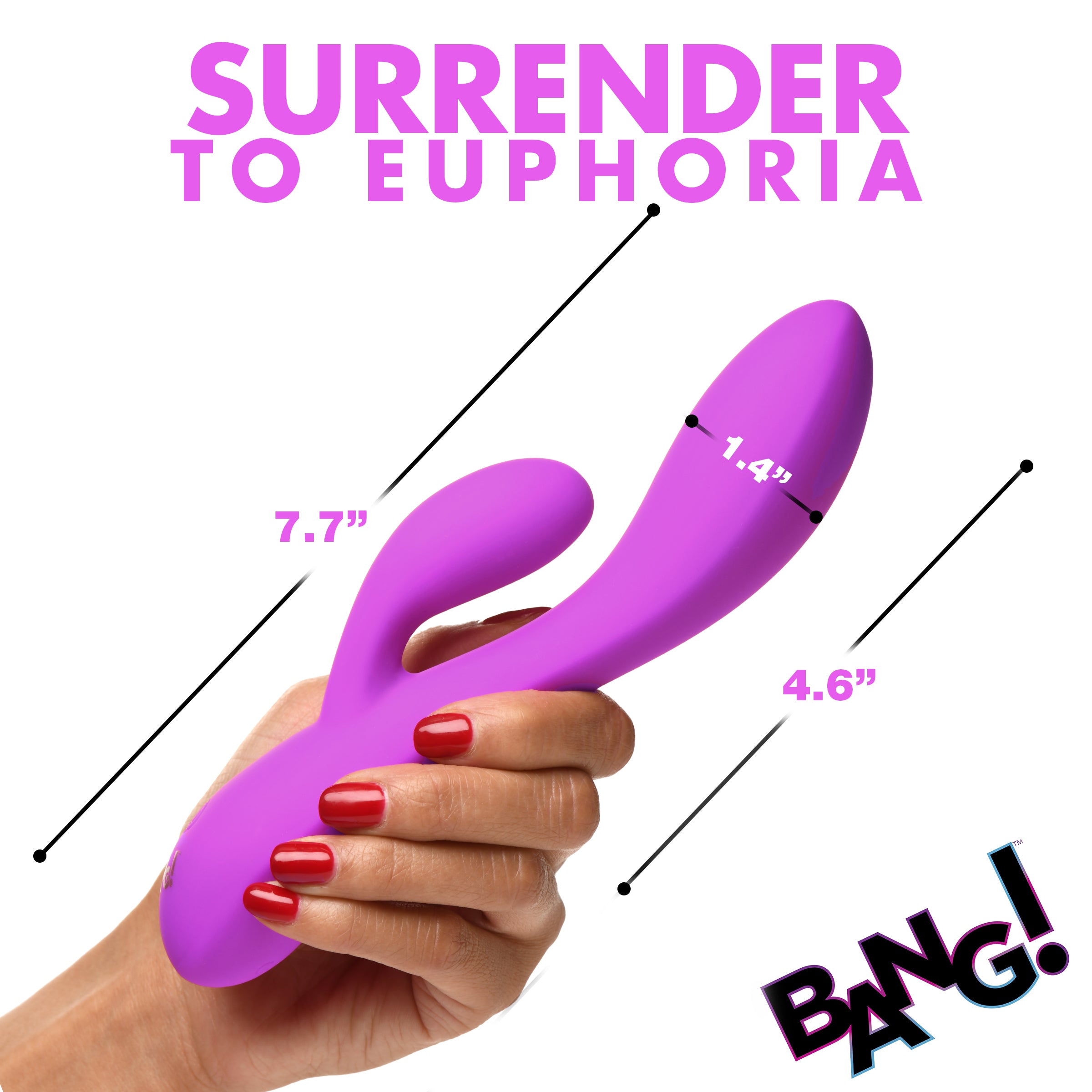 Bang! 10X Flexible Silicone Rabbit Vibrator - Pink Purple