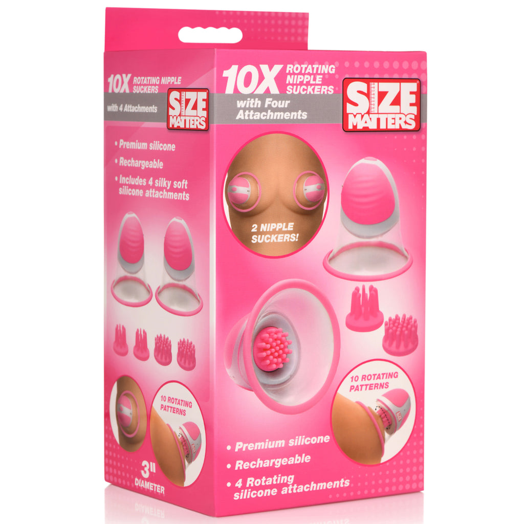 Size Matters 10X Rotating Nipple Suckers Pink