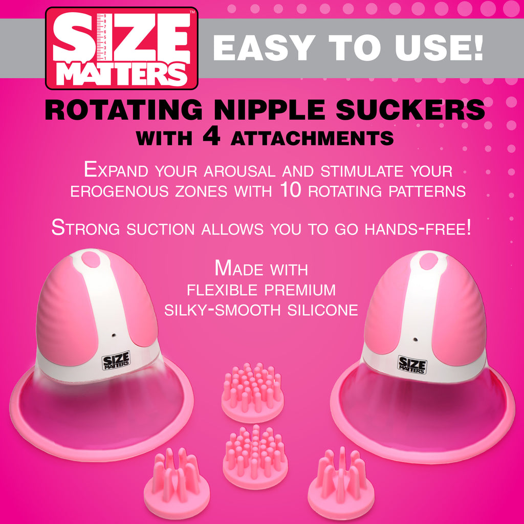 Size Matters 10X Rotating Nipple Suckers Pink
