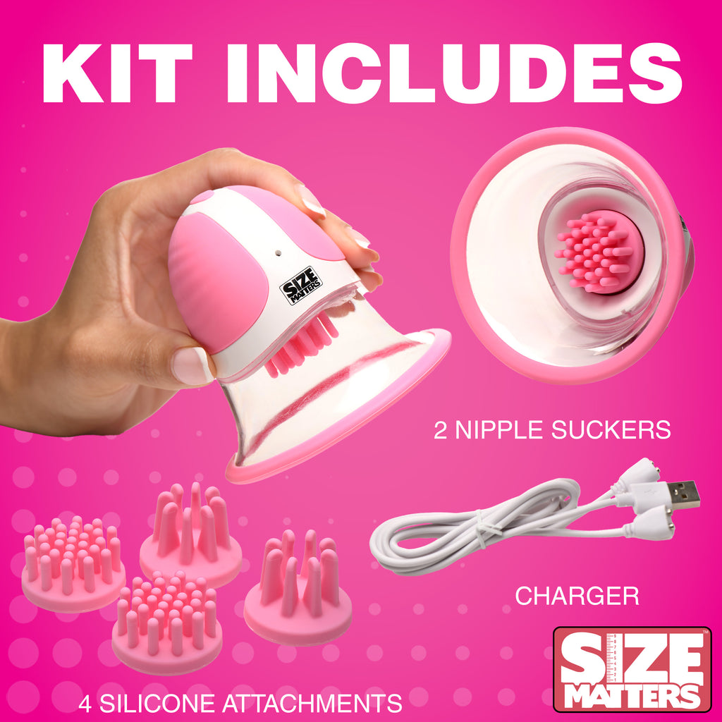 Size Matters 10X Rotating Nipple Suckers Pink
