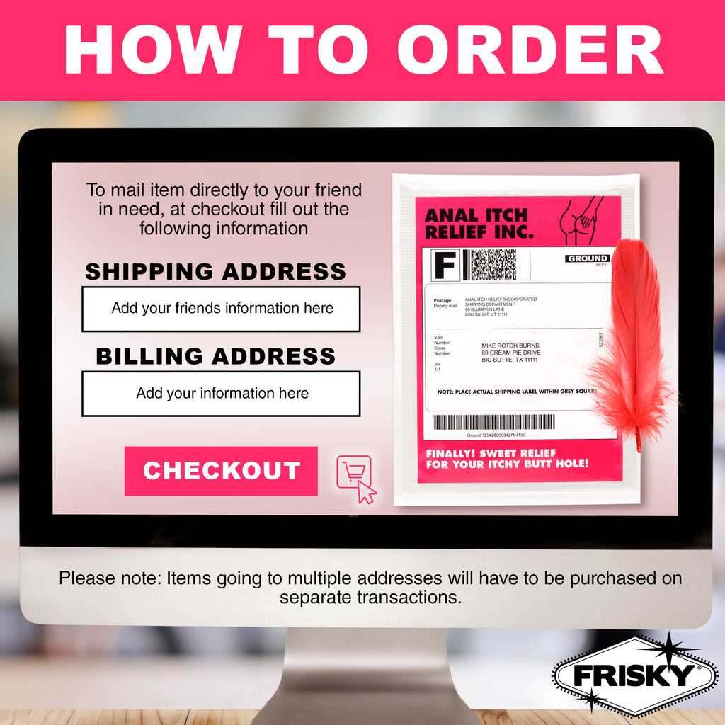 Frisky Anal Itch Relief Joke Gift White