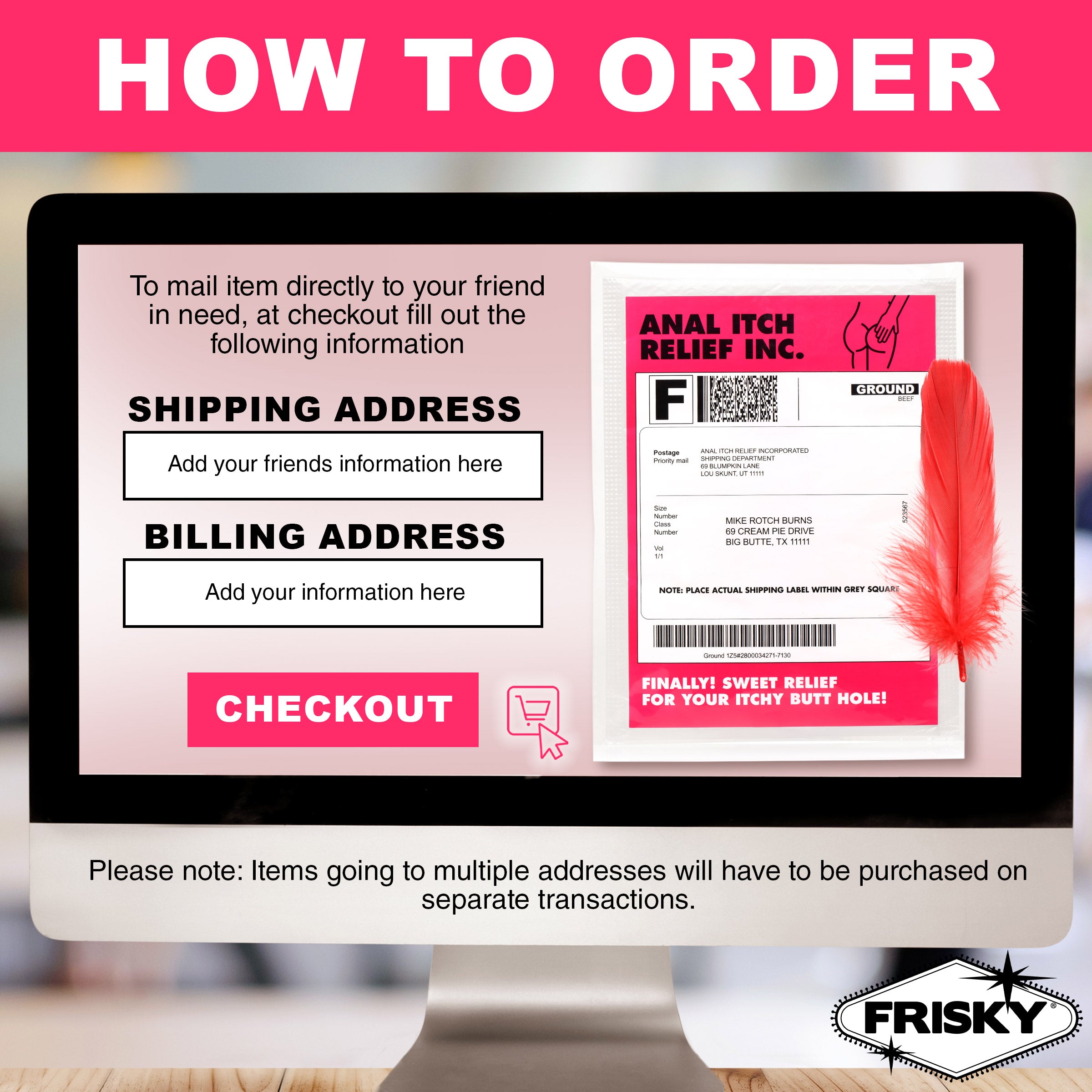 Frisky Anal Itch Relief Joke Gift White