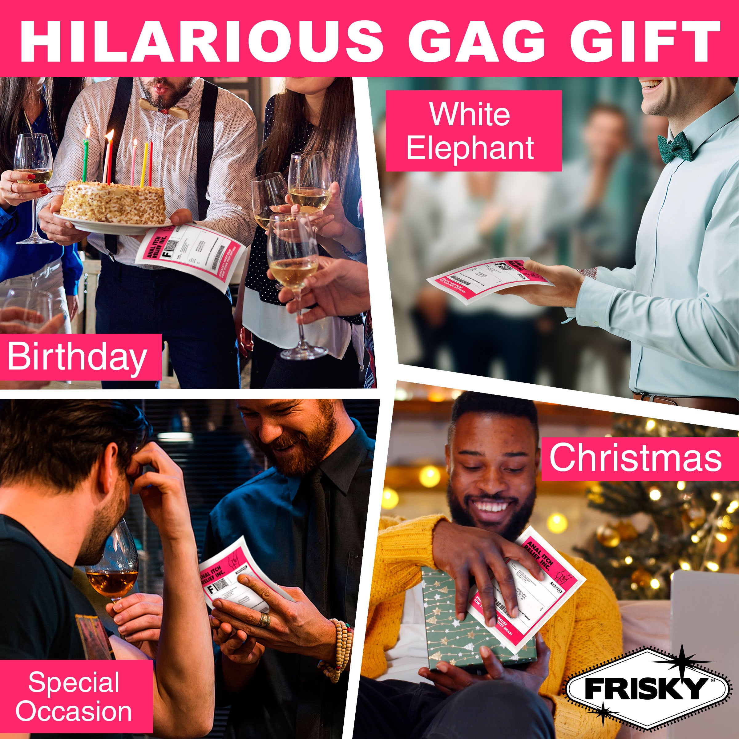 Frisky Anal Itch Relief Joke Gift White