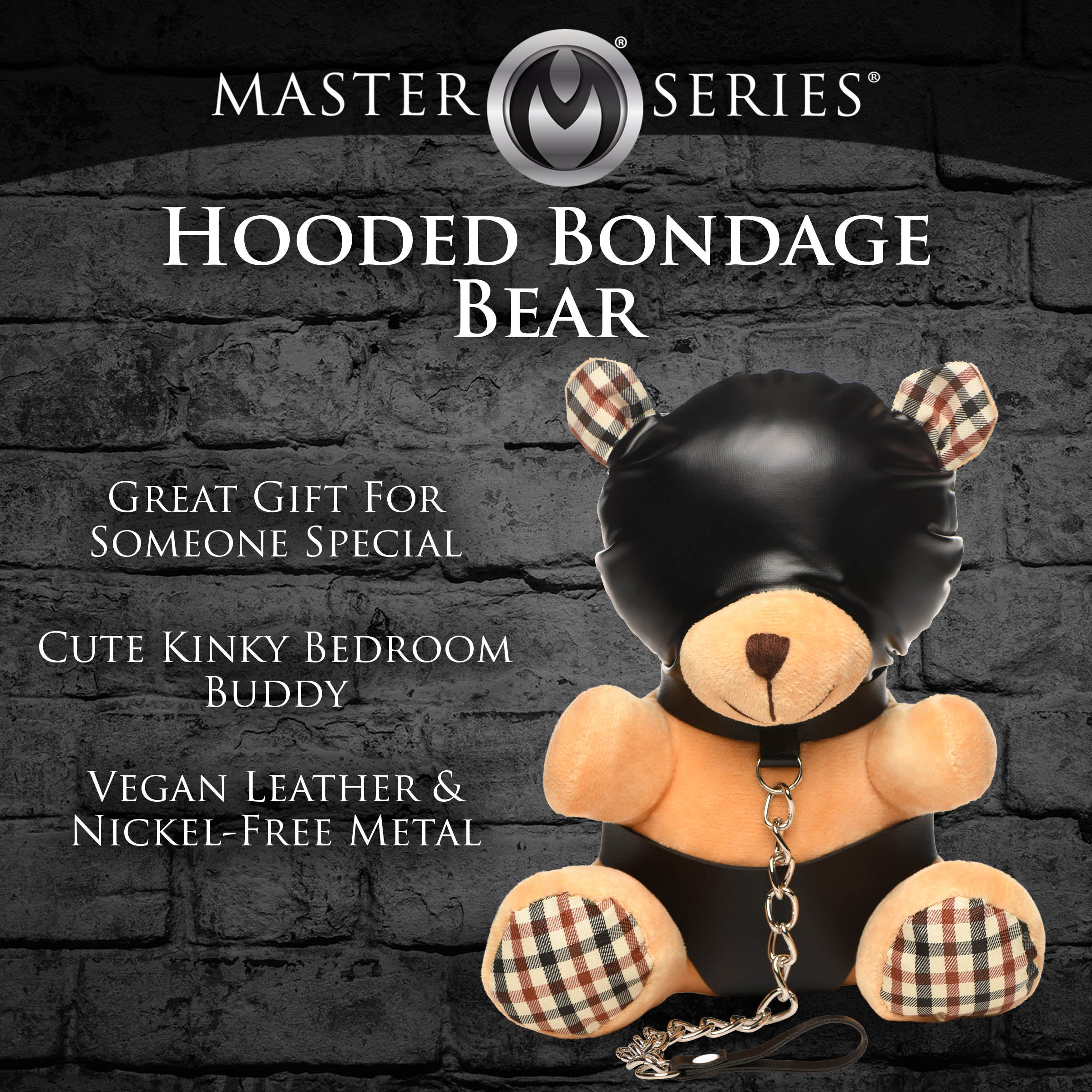 Master Series Hooded Bondage Teddy Bear Brown