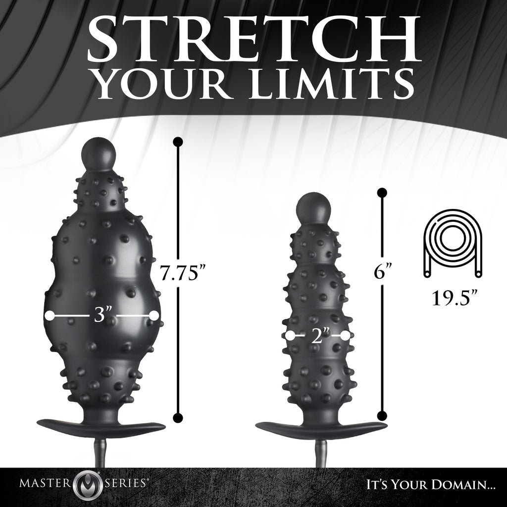 Master Series Ass Puffer Nubbed Inflatable Silicone Anal Plug Black