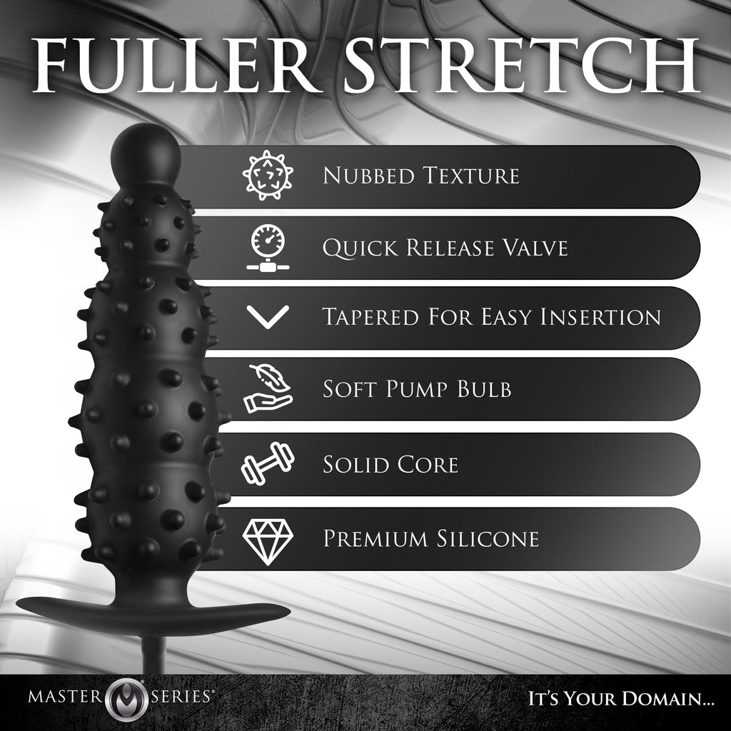 Master Series Ass Puffer Nubbed Inflatable Silicone Anal Plug Black
