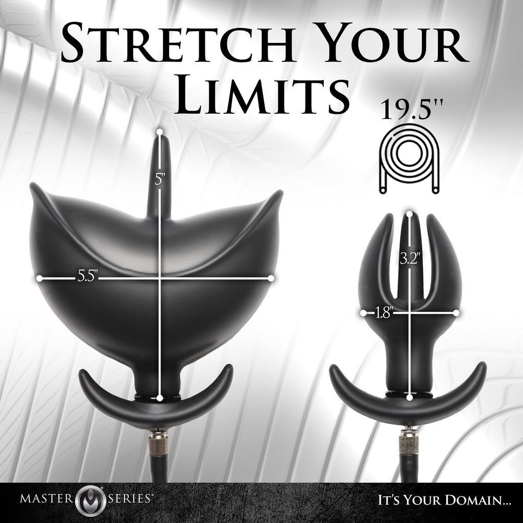 Master Series Ass Bound Anchor Inflatable Silicone Anal Plug Black