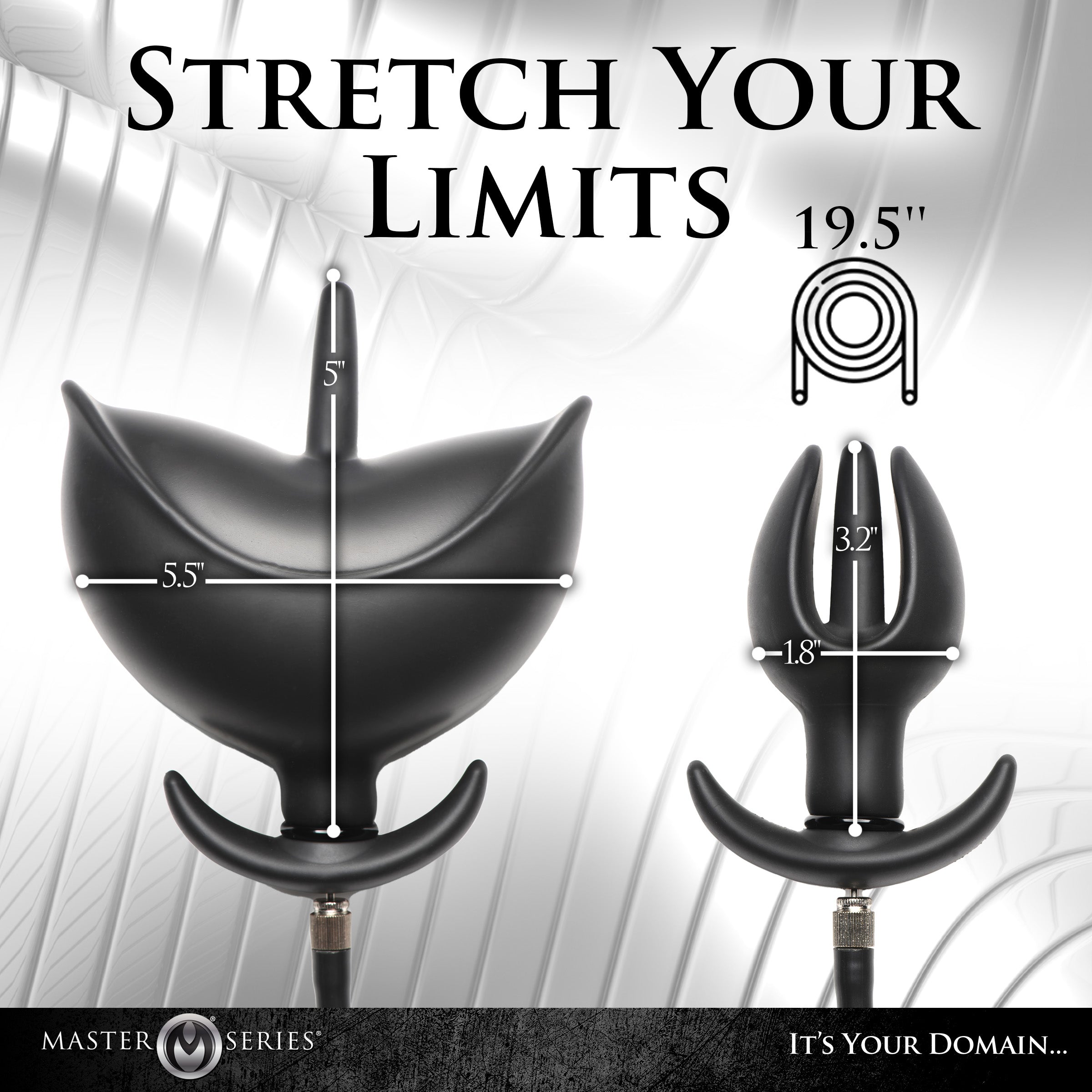 Master Series Ass Bound Anchor Inflatable Silicone Anal Plug Black