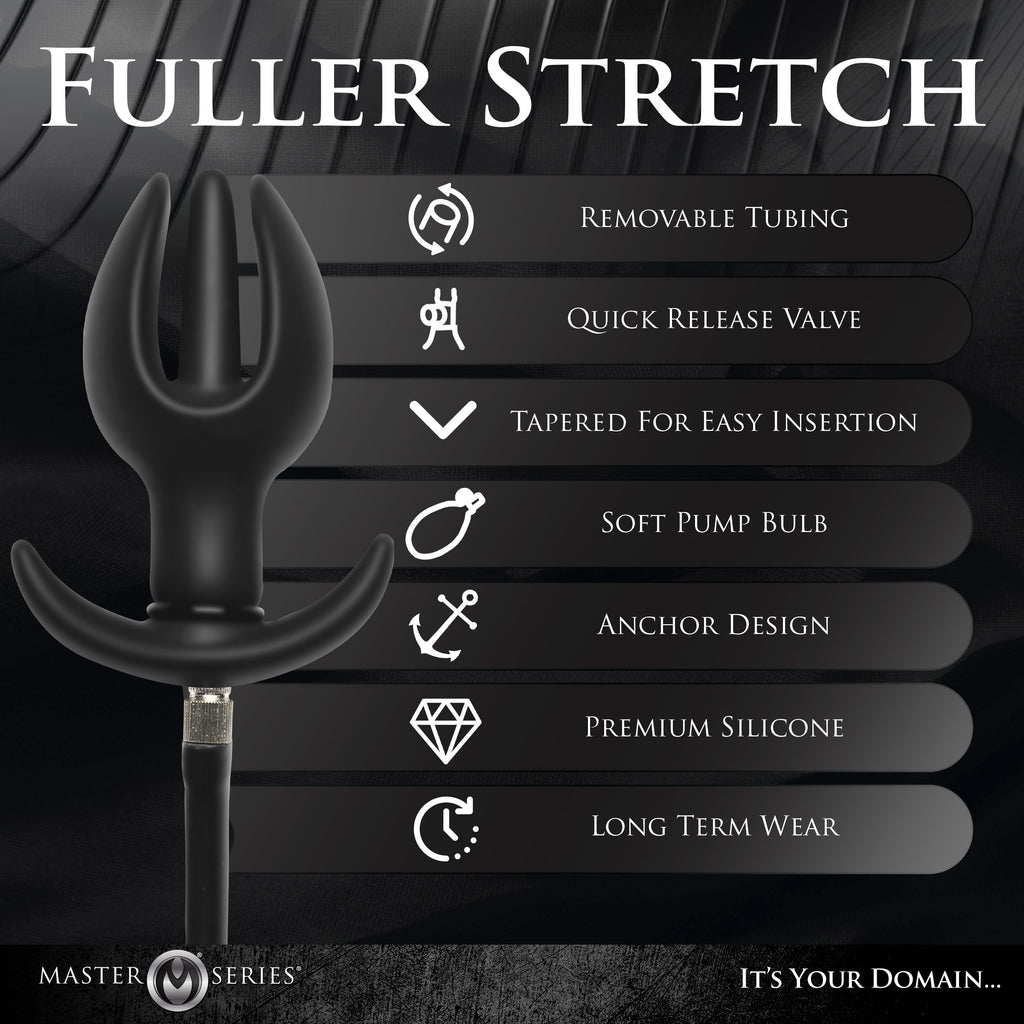 Master Series Ass Bound Anchor Inflatable Silicone Anal Plug Black
