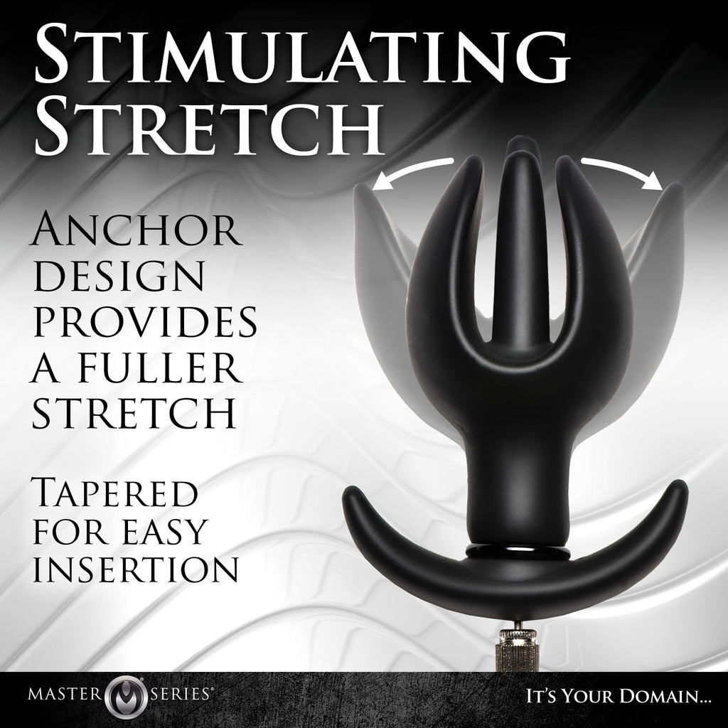 Master Series Ass Bound Anchor Inflatable Silicone Anal Plug Black