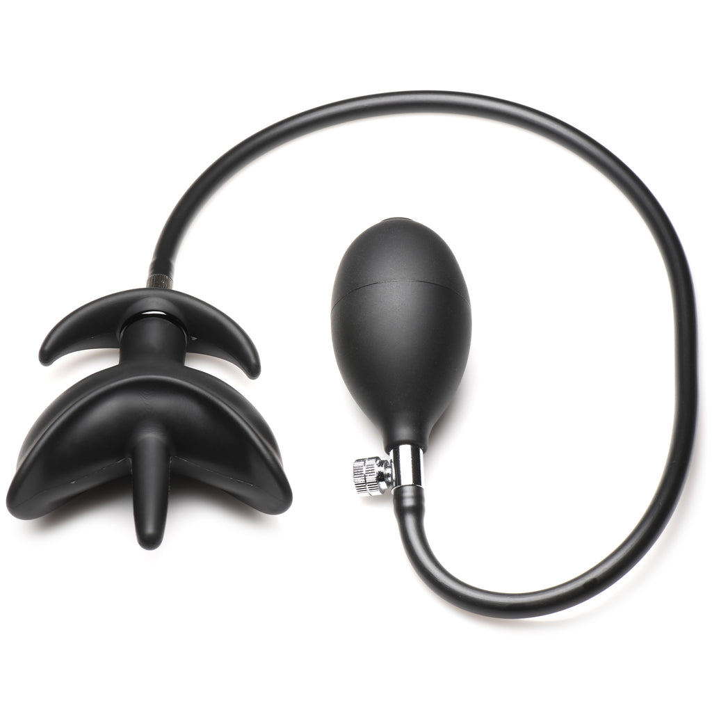 Master Series Ass Bound Anchor Inflatable Silicone Anal Plug Black