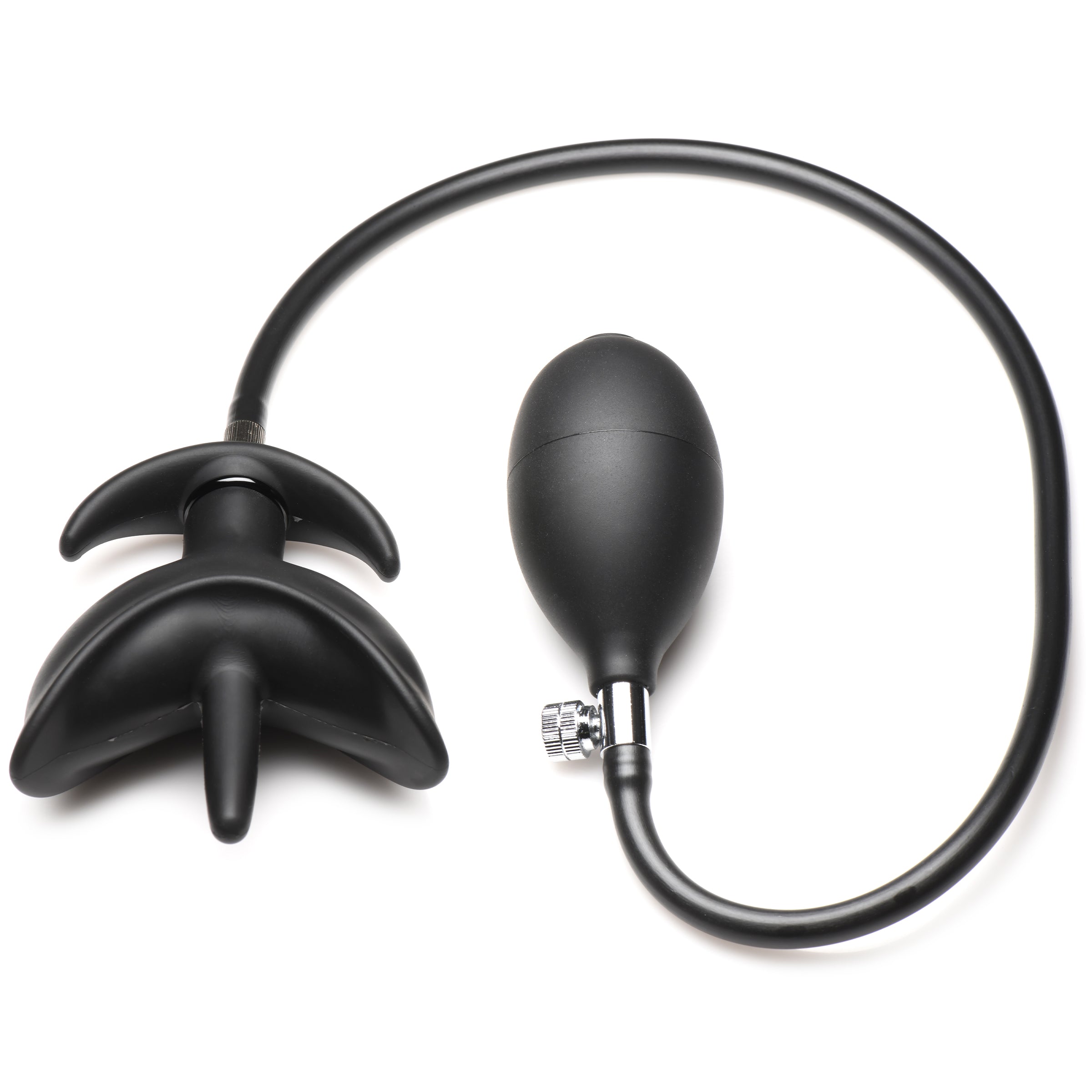Master Series Ass Bound Anchor Inflatable Silicone Anal Plug Black