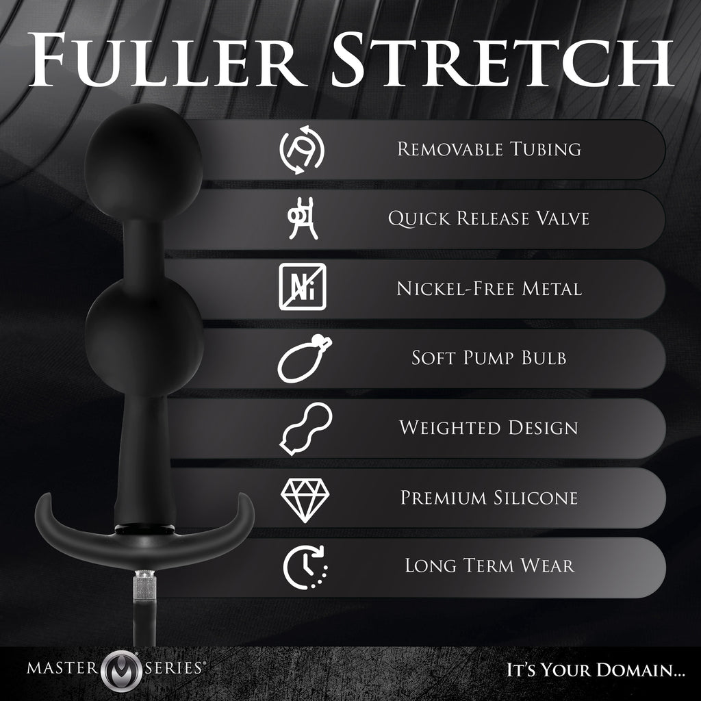 Master Series Ass Rattler Weighted Inflatable Silicone Anal Plug Black