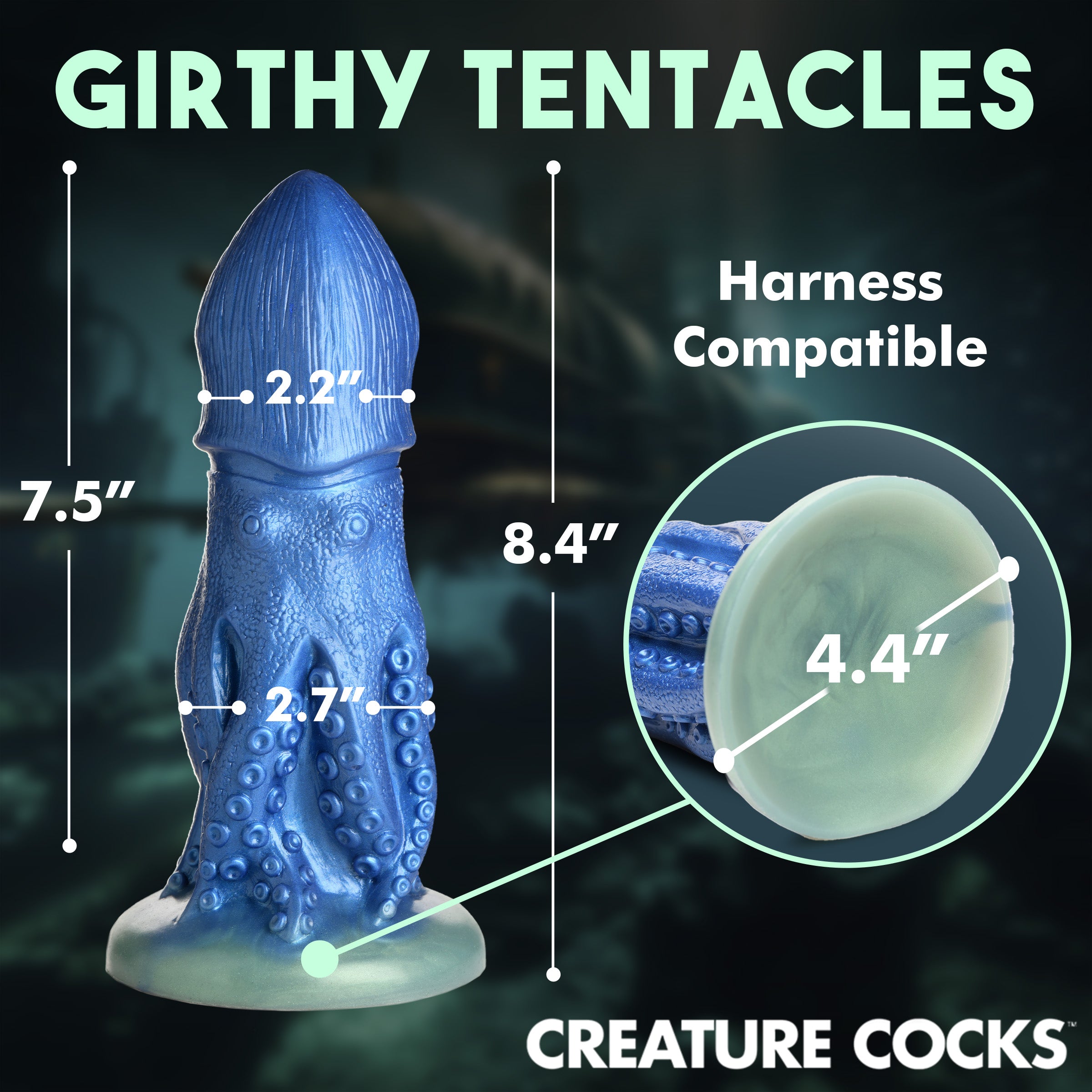 Creature Cocks Cocktopus Octopus Silicone Dildo Blue