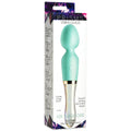 Prisms Erotic Glass 10X Turquoise Dual Ended Silicone and Glass Wand Green