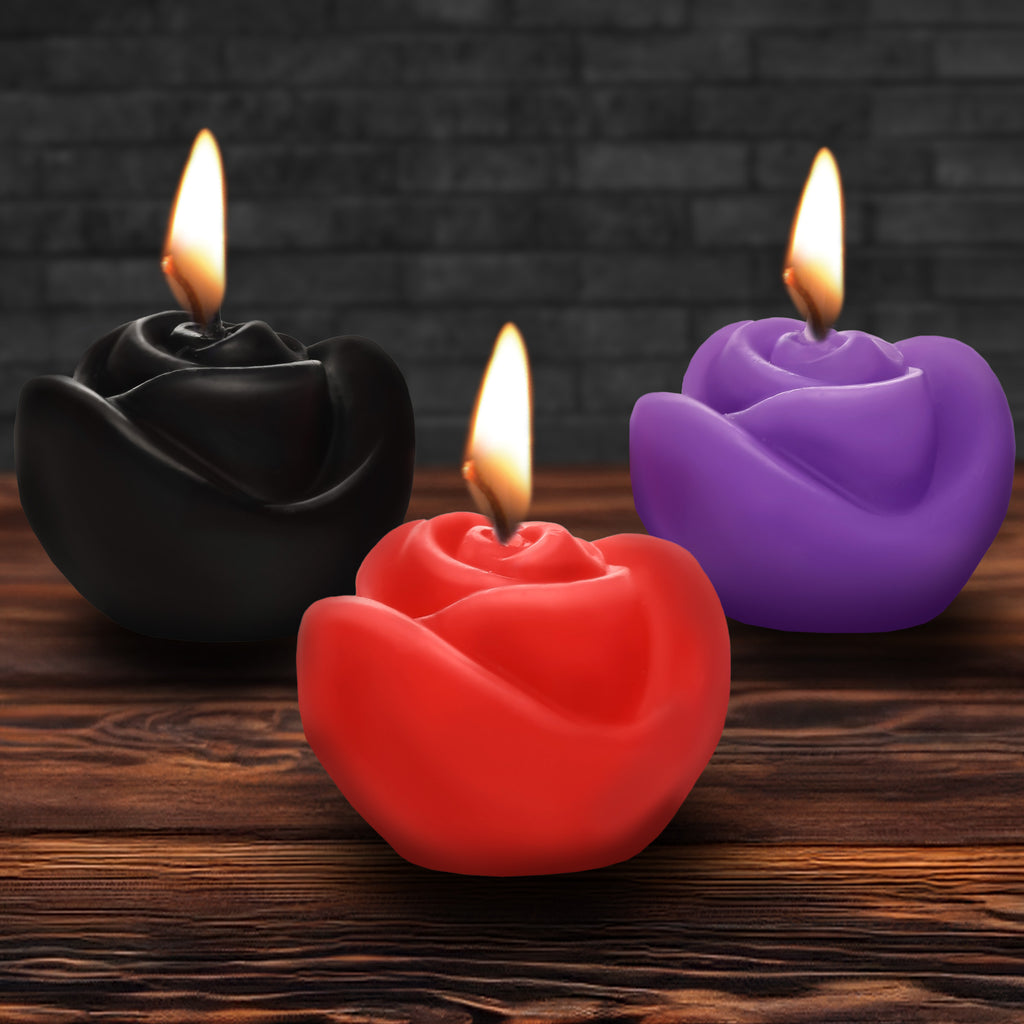 Master Series Fire Garden 3pc Rose Candle Set Multi