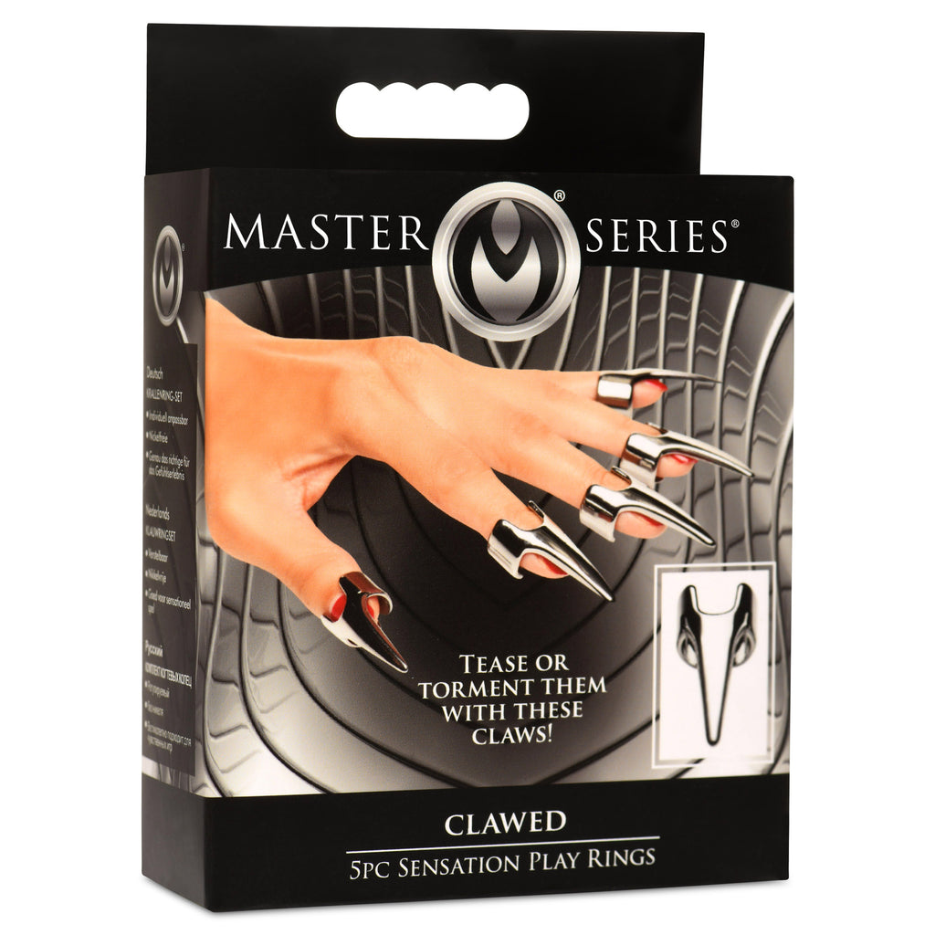 Master Series Clawed 5pc Sensation Play Rings Grey