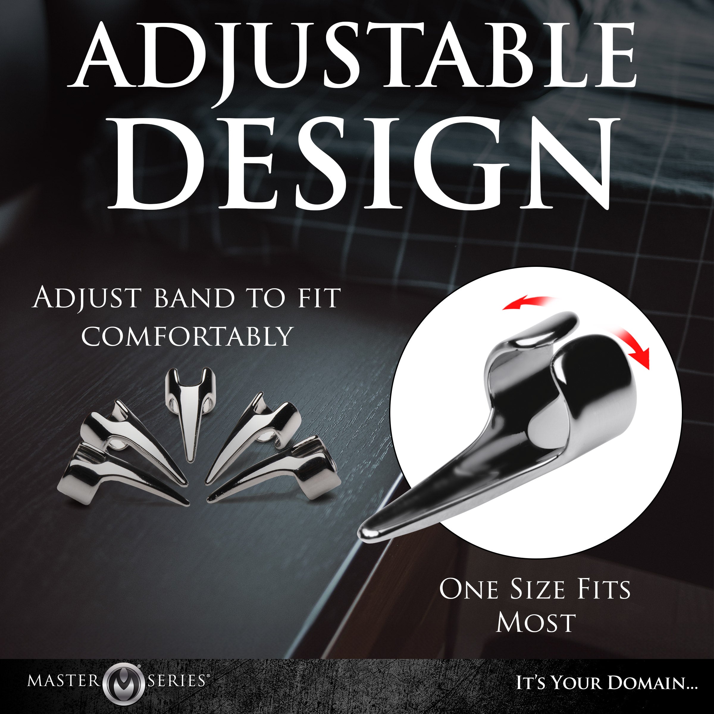 Master Series Clawed 5pc Sensation Play Rings Grey